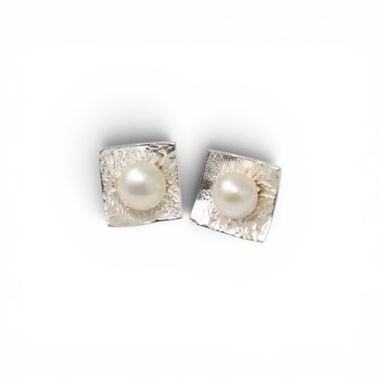 Sterling Square Stud Earrings