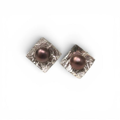 Sterling Square Stud Earrings