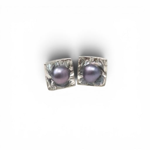 Sterling Square Stud Earrings