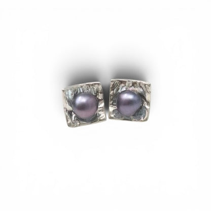Sterling Square Stud Earrings