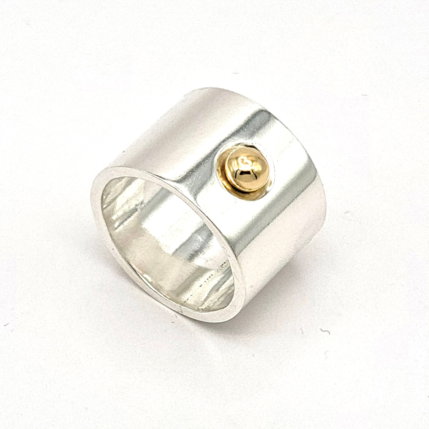 Sterling Ring with 18k Gold Ball
