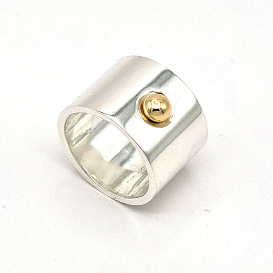Sterling Ring with 18k Gold Ball