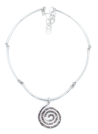 Sterling Spiral Choker Necklace