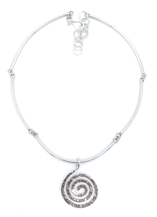Sterling Spiral Choker Necklace